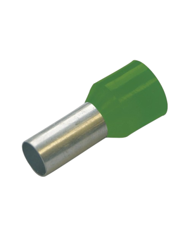 Haupa 270038 Geïsoleerde adereindhulzen 6 mm² kleurserie I, Frans, lengte 12 mm, groen Haupa 270038 Geïsoleerde adereindhulzen 6 mm² kleurserie I, Frans, lengte 12 mm, groen