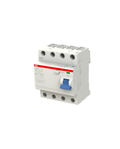 ABB F204A-63/0,3 FI Aardlekschakelaar, 63A/0,3mA, 4-Pool ABB F204A-63/0,3 FI Aardlekschakelaar, 63A/0,3mA, 4-Pool