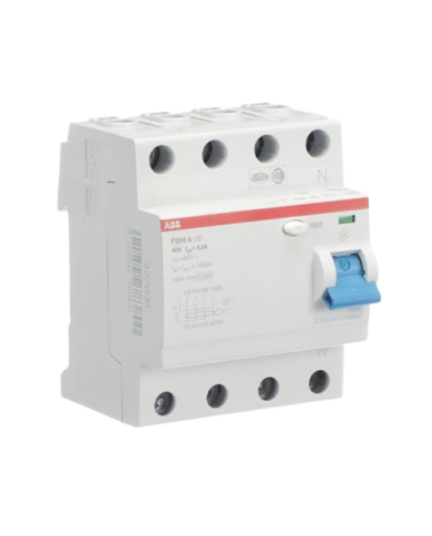 ABB F204A-40/0,3 FI Aardlekschakelaar 4 pool 40/0,3A ABB F204A-40/0,3 FI Aardlekschakelaar 4 pool 40/0,3A