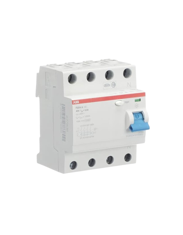 ABB F204A-40/0,3 FI Aardlekschakelaar 4 pool 40/0,3A ABB F204A-40/0,3 FI Aardlekschakelaar 4 pool 40/0,3A