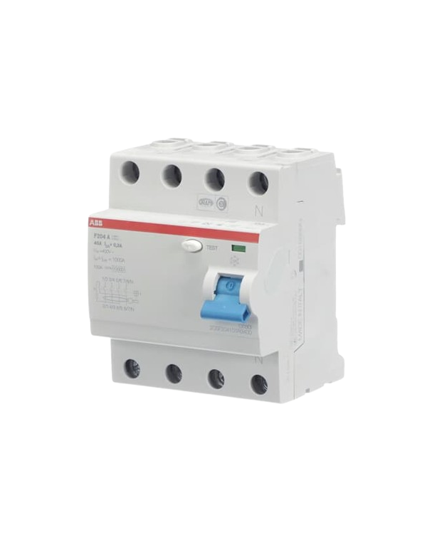 ABB F204A-40/0,3 FI Aardlekschakelaar 4 pool 40/0,3A ABB F204A-40/0,3 FI Aardlekschakelaar 4 pool 40/0,3A