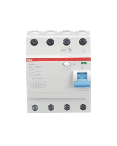 ABB 2CSF204101R1630 F204A-63/0,03 RCD A type 4 pool 63 A 0.03 A 230 V ABB 2CSF204101R1630 F204A-63/0,03 RCD A type 4 pool 63 A 0.03 A 230 V