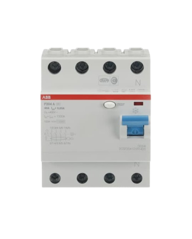 ABB F204 A-40/0,03 F204A-40/0,03 Aardlekschakelaar (RCD) 4P, Type A, 40A, 30mA 2CSF204101R1400 ABB F204 A-40/0,03 F204A-40/0,03 Aardlekschakelaar (RCD) 4P, Type A, 40A, 30mA 2CSF204101R1400