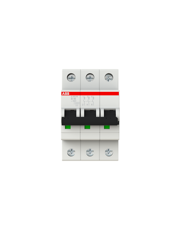 ABB S203M-B40 stroomonderbreker 3P 40A B-karakteristiek, 10 kA