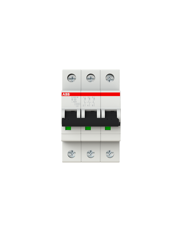 ABB S203M-B32 stroomonderbreker 3P 32A B-karakteristiek, 10 kA