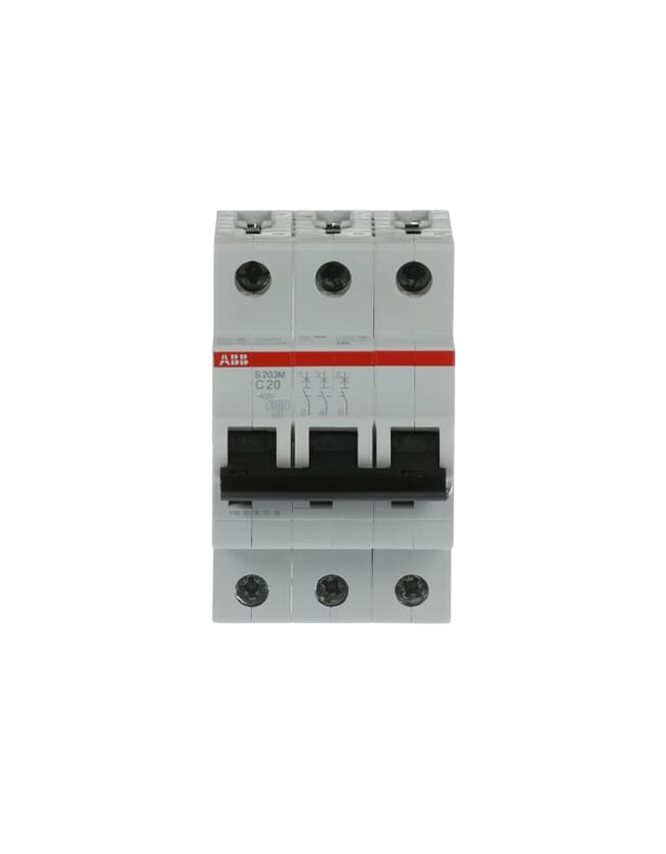 ABB S203M-C20 stroomonderbreker 3P 20A C-karakteristiek, 10 kA