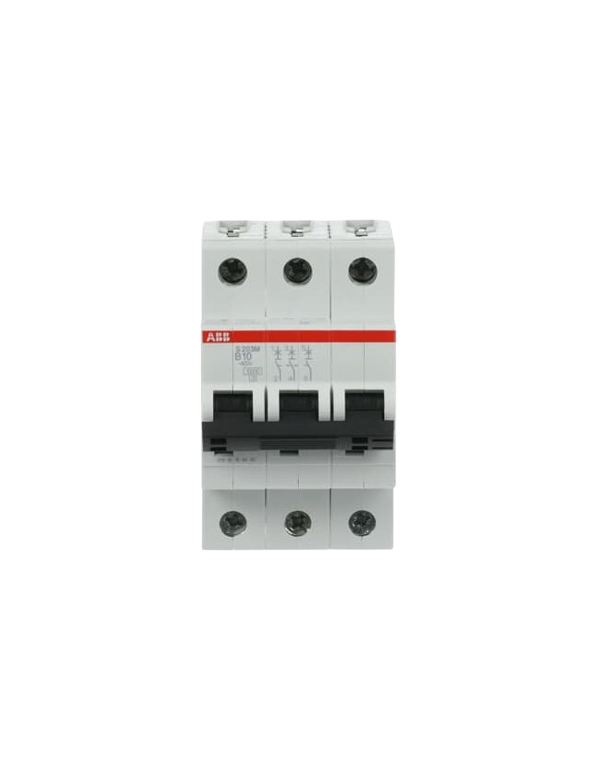 ABB S203M-B10 stroomonderbreker 3P 10A B-karakteristiek, 10 kA