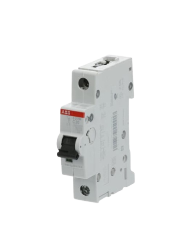 ABB S201M-C20 stroomonderbreker 1P 20A C-karakteristiek, 10 kA ABB S201M-C20 stroomonderbreker 1P 20A C-karakteristiek, 10 kA