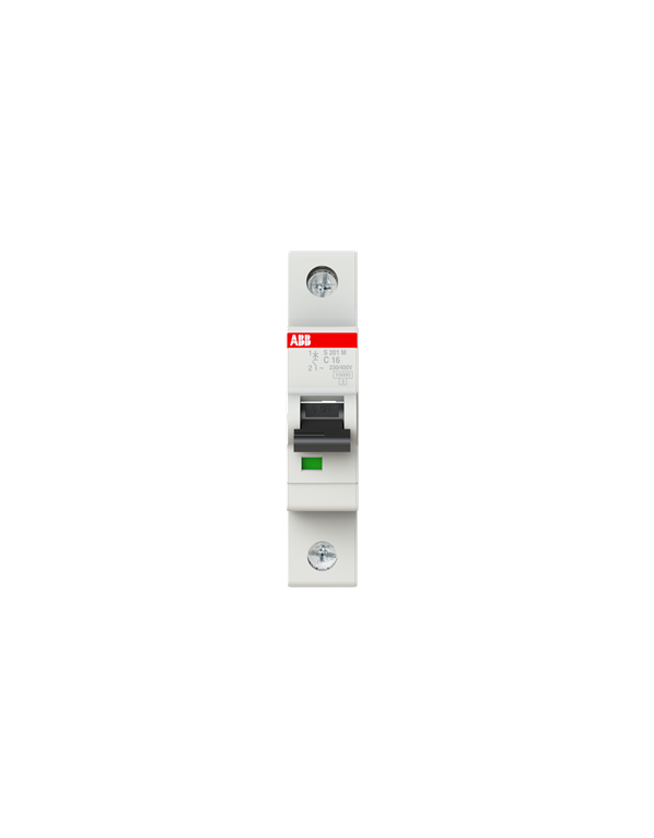 ABB S201M-C16 stroomonderbreker 1P 16A C-karakteristiek, 10 kA