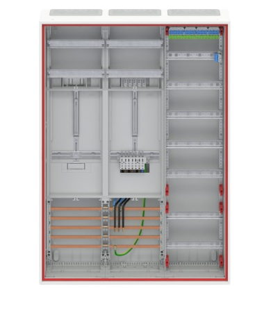 Striebel & John DD37V11VB Compleet kabinet voor 40A 1 meter & 1 reserve, 72 & 48TE, BH3, 3-veld 16 mm²