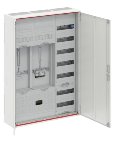 Striebel & John DD37V11VB Compleet kabinet voor 40A 1 meter & 1 reserve, 72 & 48TE, BH3, 3-veld 16 mm²