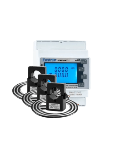 Driefasige SDM630 productiemeter met display