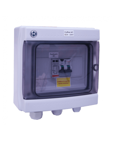 AC Box 14 kW enkelfasig 230VAC 63A voor fotovoltaïsche installatie AC Box 14 kW enkelfasig 230VAC 63A voor fotovoltaïsche installatie